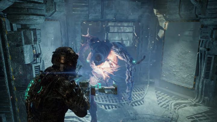 After Mercer's speech ends, you will be attacked by the Hunter again - Dead Space Remake: Lethal Devotion - Main missions - Dead Space Remake Guide