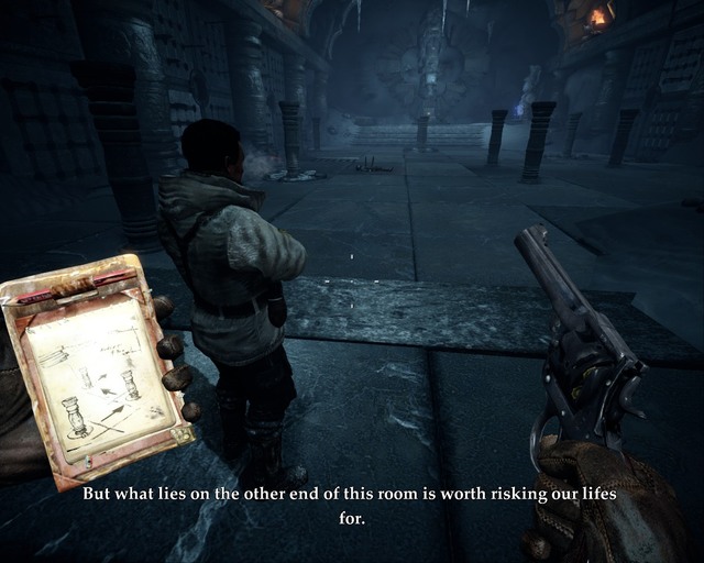 Puzzles look very interesting here, go from one column to another. - Arctic Base | Walkthrough - Walkthrough - Deadfall Adventures Game Guide & Walkthrough