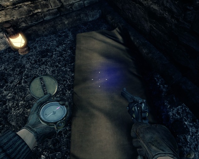 Theres a treasure under the canvas, you can even see it through. - Mines | Treasures - Treasures - Deadfall Adventures Game Guide & Walkthrough