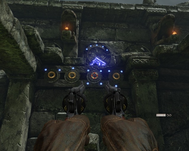 Shoot the switches and the treasure will fall down. - Mayan Temple | Treasures - Treasures - Deadfall Adventures Game Guide & Walkthrough