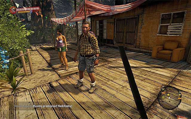 You dont have to do anything special, just get close to the middle part of camp, what begins the battle with zombies - Prepare to defend the camp | Chapter 1 - Back to Reality - Chapter 1 - Back to Reality - Dead Island Riptide Game Guide