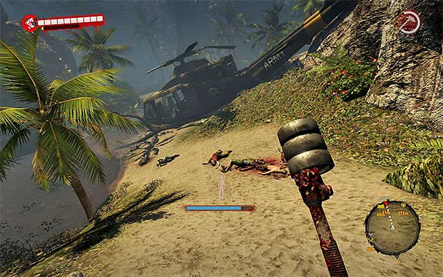 Stay on the main path, heading northern west and then west - Find a military chopper | Chapter 5 - Heavy Equipment - Chapter 5 - Heavy Equipment - Dead Island Riptide Game Guide