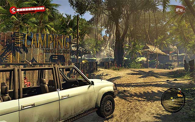 Stay on the main road until you get to the Kiwi Camping - Electrifying | Side missions - Jungle - Side missions - Jungle - Dead Island Riptide Game Guide