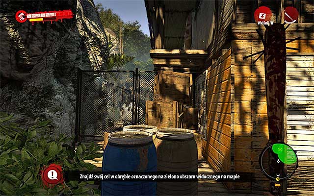 Search the eastern wall of the mentioned above building and climb up onto wooden balcony - Electrifying | Side missions - Jungle - Side missions - Jungle - Dead Island Riptide Game Guide