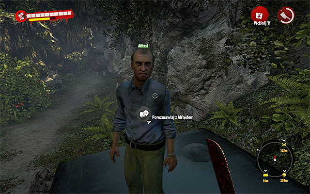 When you eliminate all zombies, talk with Alfred, who gives you cash - Rescue Alfred | Side missions - Jungle - Side missions - Jungle - Dead Island Riptide Game Guide