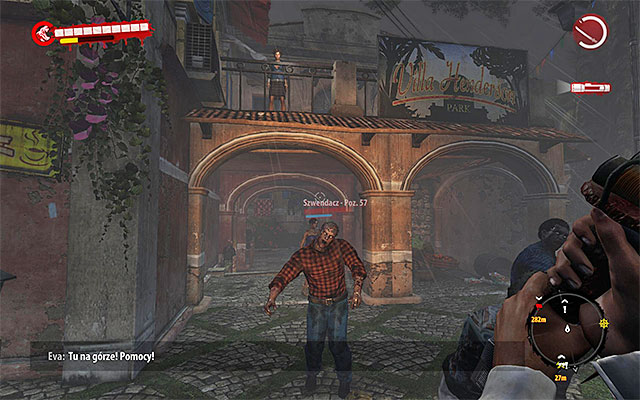 On east from it, you should hear a music and notice Eve hiding on one of upper balconies - The Dead Cant Dance | Side missions - Henderson - Side missions - Henderson - Dead Island Riptide Game Guide