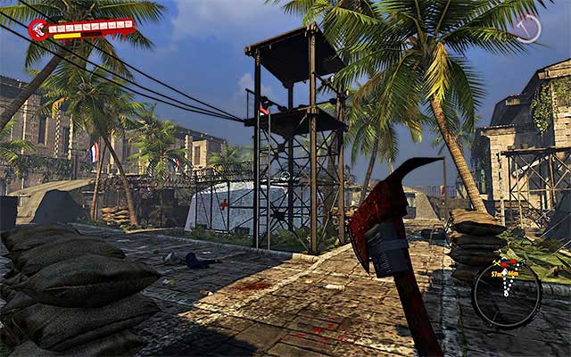 Third tower is in the northern side of Military Base - Destroy or turn off sirens | Chapter 9 - Militarized Zone - Chapter 9 - Militarized Zone - Dead Island Riptide Game Guide