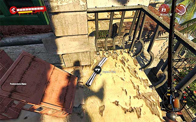 Approach the area with Screamer and find a ladder leading to an upper balcony of one of nearby buildings - Modifications - Henderson (2) | Secrets - Secrets - Dead Island Riptide Game Guide