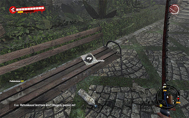 Find a bench on east from the villa and pick up a Postcard - Postcards - Henderson | Secrets - Secrets - Dead Island Riptide Game Guide