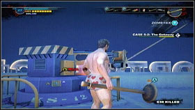 Once you defeat the last enemy, ride up where you will meet TK trying to run away onboard the helicopter - Case 5 - Main missions - Dead Rising 2 - Game Guide and Walkthrough