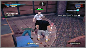 In the room to which the arrow leads [1] you will find Sven [2], a medic who has lost faith in his abilities - Case 2 - Side missions - Dead Rising 2 - Game Guide and Walkthrough