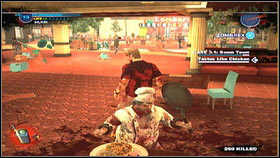 All you need to do in order to defeat him is running away all the time [1] and attacking only when he eats [2] - Case 2 - Side missions - Dead Rising 2 - Game Guide and Walkthrough