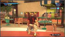 The man isn't easy to find, as he has climbed onto the roof of one of the shops (M8, 6) [1] - Case 2 - Side missions - Dead Rising 2 - Game Guide and Walkthrough