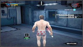 The man you're searching for is wounded [1], but he unfortunately doesn't agree to be carried - Case 4 - p. 2 - Side missions - Dead Rising 2 - Game Guide and Walkthrough