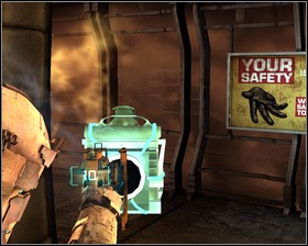 Avoid the flames by turning left, right and left again near the poster - Into the Void Part 3 | Walkthrough - Walkthrough - Dead Space Game Guide & Walkthrough