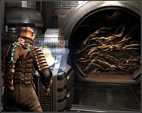 Leave through the large round gate picking up the Audio log and checking the containers on your way - Environmental Hazard Part 5 | Walkthrough - Walkthrough - Dead Space Game Guide & Walkthrough