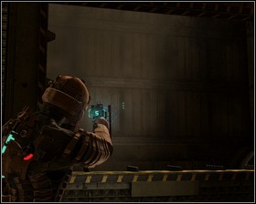 Youll encounter another necromorph here, but you neither can reach it with a gun nor jump to the wall its sitting on - Environmental Hazard Part 4 | Walkthrough - Walkthrough - Dead Space Game Guide & Walkthrough