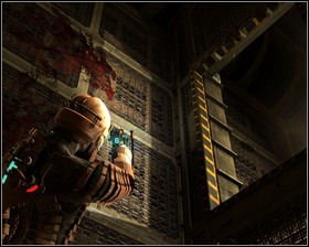 Jump to the wall seen on the first screen, and then through the yellow gateway - Environmental Hazard Part 4 | Walkthrough - Walkthrough - Dead Space Game Guide & Walkthrough