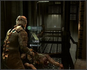 When the elevator door opens aim at the necromorph lying on the ground - it only pretends to be dead - New Arrivals Part 3 | Walkthrough - Walkthrough - Dead Space Game Guide & Walkthrough