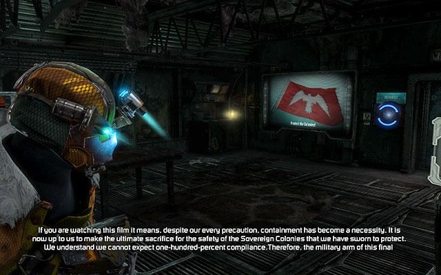 Keep along your path until you reach barracks - Collect the Probe components | 11: Signal Hunting - 11: Signal Hunting - Dead Space 3 Game Guide