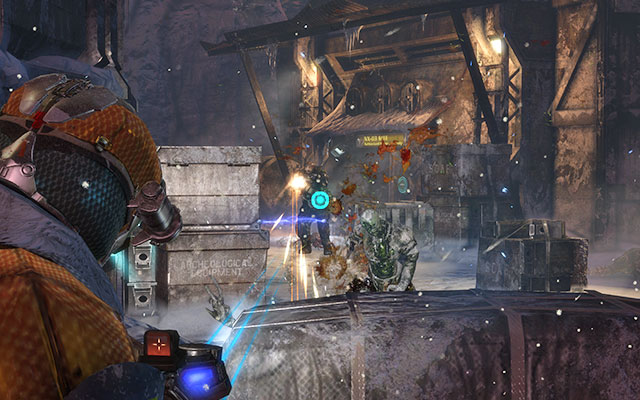 After you take the cargo lift up, you will be attacked by yet another Necromorph wave - Collect the Probe components | 11: Signal Hunting - 11: Signal Hunting - Dead Space 3 Game Guide