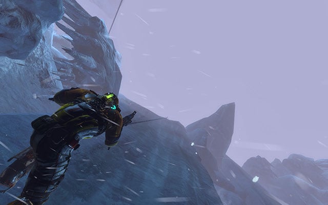 When you manage to put an end to the creepy-crawlys life, collect the supplies it left behind and make your way to the climbing mechanism - Reunite with Ellie | 13: Reach for the Sky - 13: Reach for the Sky - Dead Space 3 Game Guide