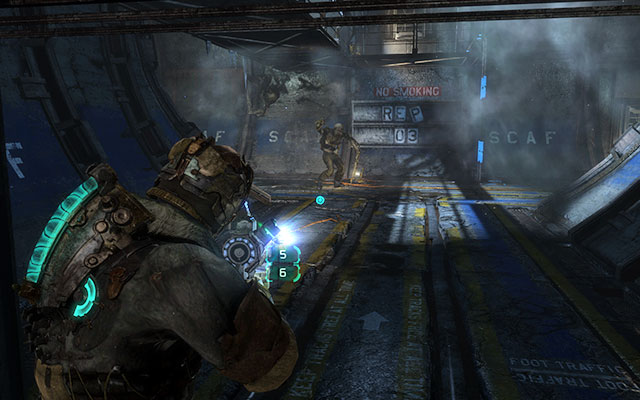 Turn left inside and climb down the ladder - Find the stashed supplies | Side missions: Supply Depot - Side missions: Supply Depot - Dead Space 3 Game Guide