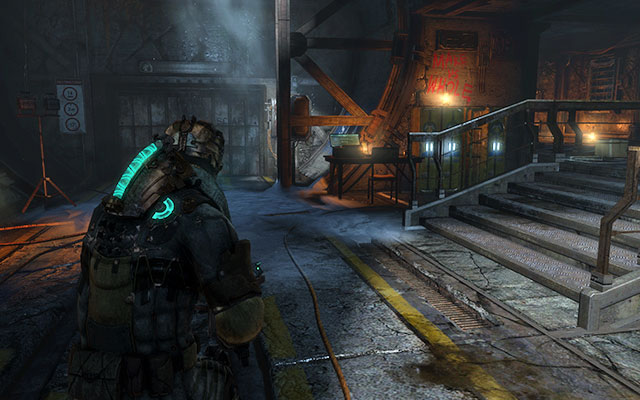 In the area with the corpse nailed to the wall- to the right on the table, next to the lockers - Chapter 9 | Secrets - Secrets - Dead Space 3 Game Guide