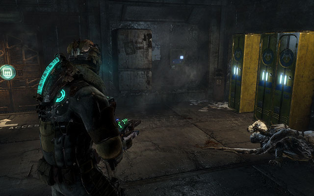 On your way back, after you leave the lift, on the wall near the lockers - Chapter 9 | Secrets - Secrets - Dead Space 3 Game Guide