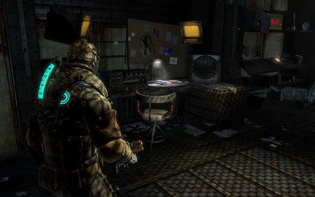 After you enter the complex, climb the ladder in the first area, the blueprint is on the table to the left - Chapter 9 | Secrets - Secrets - Dead Space 3 Game Guide