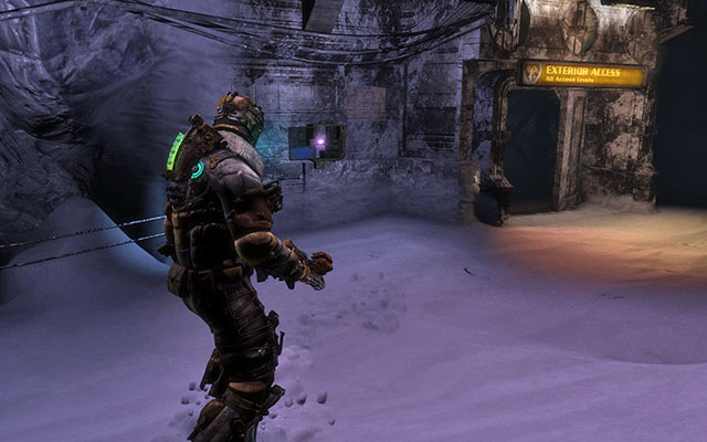 To the left of the entrance to the large hall with the drill - Chapter 10 | Secrets - Secrets - Dead Space 3 Game Guide