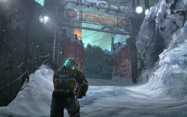Run towards the ladder where your companions climbing up - Find a way into the facility | 14: Everything Has Its Place - 14: Everything Has Its Place - Dead Space 3 Game Guide
