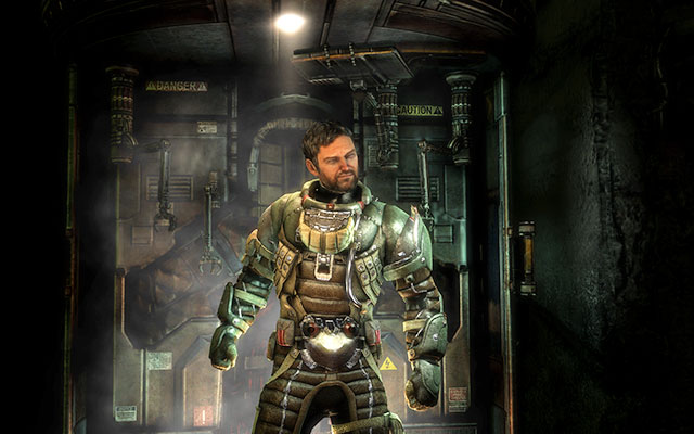 On the left side of the corridor youll find suit kiosk - after entering the facility youll get information about unlocking a Legionary Suit - it is worth to put it on - Meet Ellie in the Rosetta lab | 14: Everything Has Its Place - 14: Everything Has Its Place - Dead Space 3 Game Guide