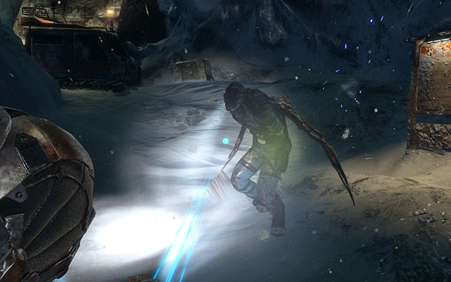 Run towards the entrance to the next part of the facility - Collect the Rosetta samples - Geology sector | 14: Everything Has Its Place - 14: Everything Has Its Place - Dead Space 3 Game Guide