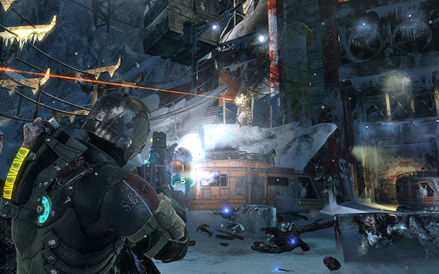 Exit the room, walking to the yard - Retrieve the Codex from Danik | 15: A Change of Fortitude - 15: A Change of Fortitude - Dead Space 3 Game Guide