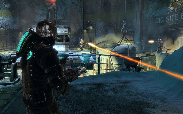 When it is finally quiet, unlock the door using the electrical interface and go inside - Retrieve the Codex from Danik | 15: A Change of Fortitude - 15: A Change of Fortitude - Dead Space 3 Game Guide