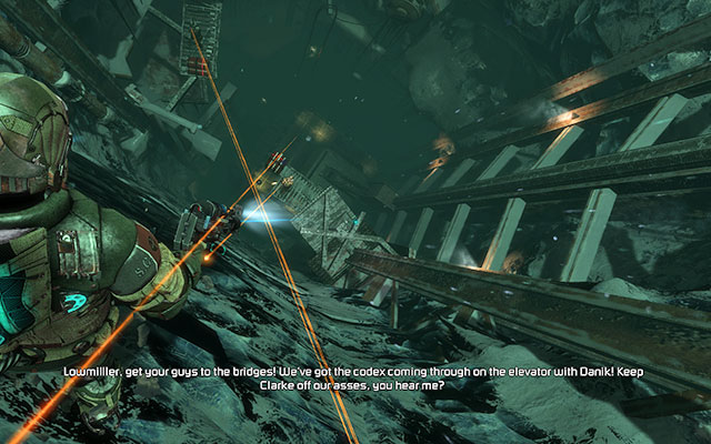 This time your walk down is getting tougher and tougher - Follow Danik down the Research Silo | 16: What Lies Below - 16: What Lies Below - Dead Space 3 Game Guide