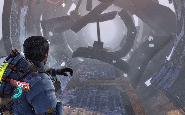 Go straight ahead, entering the large pipe-like part - Search for survivors | 8: Off the Grid - 8: Off the Grid - Dead Space 3 Game Guide