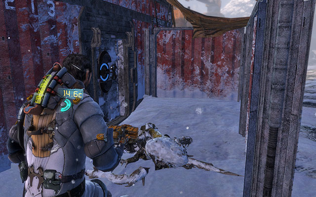 Go past the quite large gate on the right - you need a keycard to get inside - Search for survivors | 8: Off the Grid - 8: Off the Grid - Dead Space 3 Game Guide