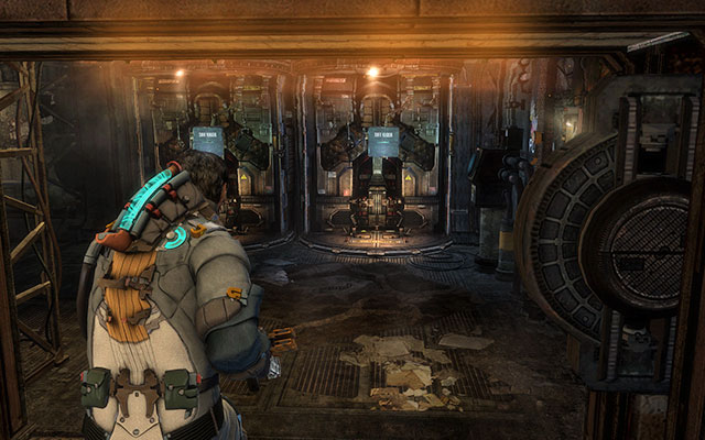 Youll get to the control room, from which you can reach a room with suit kiosk - Locate a suit kiosk | 9: Onward - 9: Onward - Dead Space 3 Game Guide