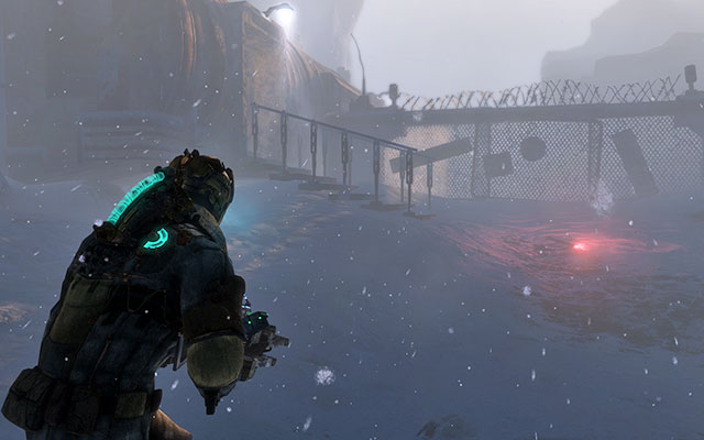 Get into the elevator and leave this location moving outside - Find Ellie and her crew | 9: Onward - 9: Onward - Dead Space 3 Game Guide