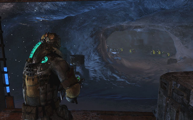 Keep going forwards, until you reach some kind of the bridge - watch out, because a Necromorph will appear in front of you - Find Ellie and her crew | 9: Onward - 9: Onward - Dead Space 3 Game Guide