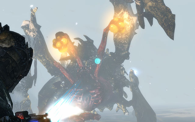 After getting rid of three tentacles the monster will open his mouth to present you three more tentacles - you can deal the damage to him only by destroying them - Find Ellie and her crew | 9: Onward - 9: Onward - Dead Space 3 Game Guide