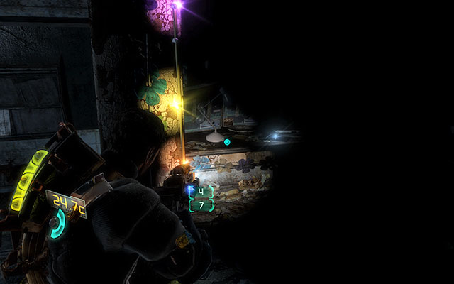 In the room with colorful lights on the wall, in the dark side - right after passing by mentioned lights, on the table - Chapter 8 | Secrets - Secrets - Dead Space 3 Game Guide