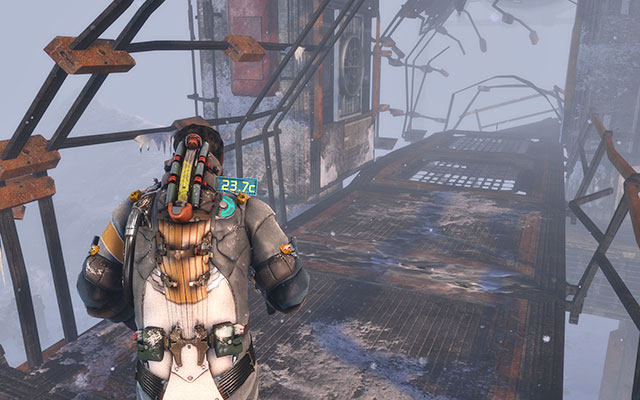 On the catwalk, where you can climb with a ladder located in front of the initially inaccessible gate - Chapter 8 | Secrets - Secrets - Dead Space 3 Game Guide