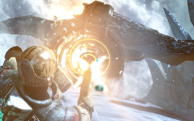 You will start sliding on your back, while parts of damaged ship will be moving towards you - Prologue: Beginnings | Prologue - Prologue - Dead Space 3 Game Guide