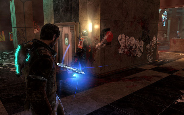 Go along the corridor and pass another gate - youll find yourself in a large chamber full of corpses - Rendezvous with Norton | 1: Rude Awakening - 1: Rude Awakening - Dead Space 3 Game Guide