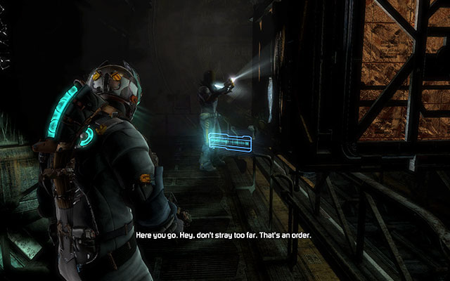 After a while youll get a message, that second door is unlocked from the other side - Open the cargo door for the crew module | 3: The Lost Flotilla - 3: The Lost Flotilla - Dead Space 3 Game Guide