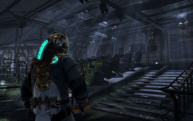Youll find yourself in a room looking like a small theater - Reach the command saucer | 3: The Lost Flotilla - 3: The Lost Flotilla - Dead Space 3 Game Guide