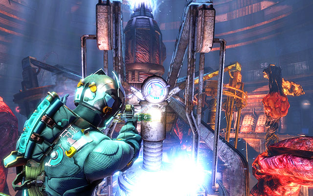 Activate the generator the same way as you did it previously - use kinesis on the rings to lower them and then turn the valve - Decipher the message in the Admirals Quarters | 4: Historys Ember - 4: Historys Ember - Dead Space 3 Game Guide